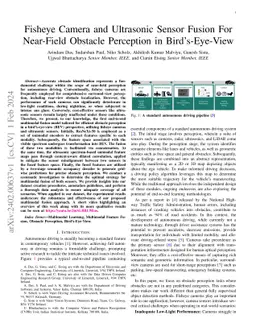 Fisheye Camera and Ultrasonic Sensor Fusion For Near-Field Obstacle
  Perception in Bird's-Eye-View