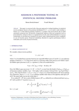 Maximum a posteriori testing in statistical inverse problems