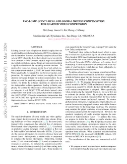 LVC-LGMC: Joint Local and Global Motion Compensation for Learned Video
  Compression