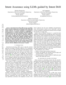 Intent Assurance using LLMs guided by Intent Drift