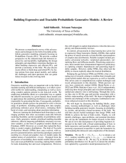 Building Expressive and Tractable Probabilistic Generative Models: A
  Review