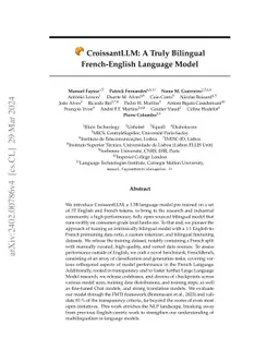 CroissantLLM: A Truly Bilingual French-English Language Model