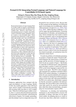 Formal-LLM: Integrating Formal Language and Natural Language for
  Controllable LLM-based Agents