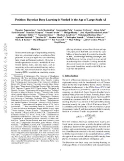 Position: Bayesian Deep Learning is Needed in the Age of Large-Scale AI