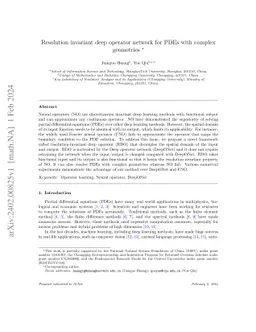 Resolution invariant deep operator network for PDEs with complex
  geometries