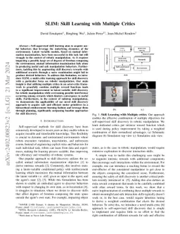 SLIM: Skill Learning with Multiple Critics