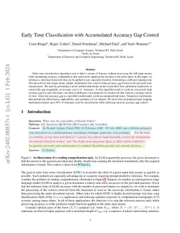 Early Time Classification with Accumulated Accuracy Gap Control