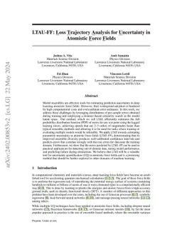 LTAU-FF: Loss Trajectory Analysis for Uncertainty in Atomistic Force
  Fields