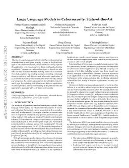 Large Language Models in Cybersecurity: State-of-the-Art