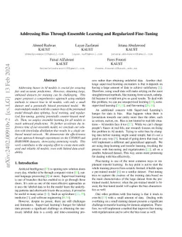 Addressing Bias Through Ensemble Learning and Regularized Fine-Tuning