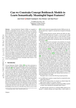 Can we Constrain Concept Bottleneck Models to Learn Semantically
  Meaningful Input Features?