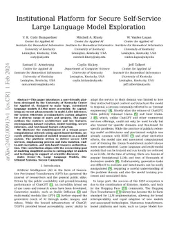 Institutional Platform for Secure Self-Service Large Language Model Exploration