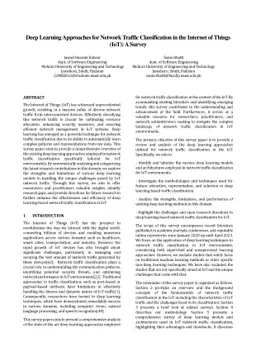 Deep Learning Approaches for Network Traffic Classification in the
  Internet of Things (IoT): A Survey