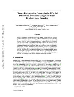 Closure Discovery for Coarse-Grained Partial Differential Equations Using Grid-based Reinforcement Learning