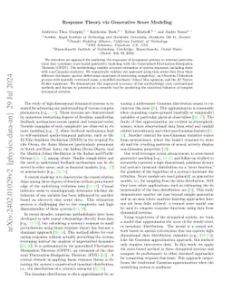 Response Theory via Generative Score Modeling
