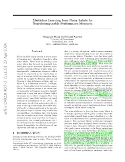 Multiclass Learning from Noisy Labels for Non-decomposable Performance
  Measures