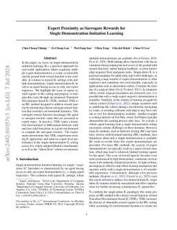 Expert Proximity as Surrogate Rewards for Single Demonstration Imitation
  Learning