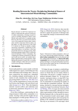 Reading Between the Tweets: Deciphering Ideological Stances of
  Interconnected Mixed-Ideology Communities