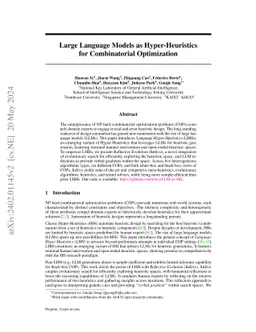 Large Language Models as Hyper-Heuristics for Combinatorial Optimization