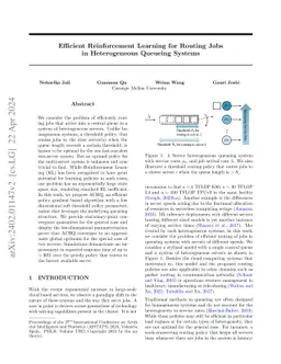 Efficient Reinforcement Learning for Routing Jobs in Heterogeneous
  Queueing Systems