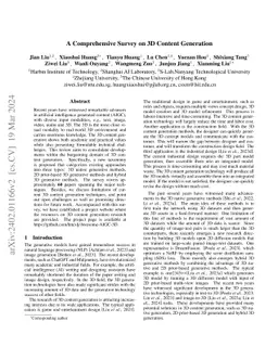 A Comprehensive Survey on 3D Content Generation