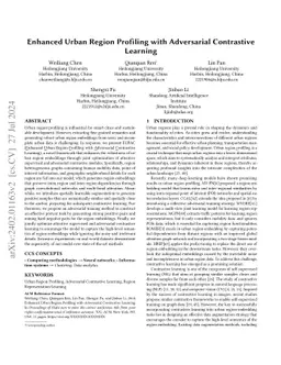 Enhanced Urban Region Profiling with Adversarial Self-Supervised Learning for Robust Forecasting and Security