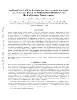 AmbientCycleGAN for Establishing Interpretable Stochastic Object Models
  Based on Mathematical Phantoms and Medical Imaging Measurements