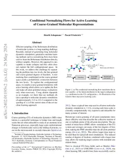 Conditional Normalizing Flows for Active Learning of Coarse-Grained
  Molecular Representations