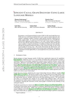 Efficient Causal Graph Discovery Using Large Language Models