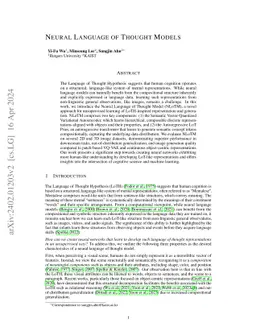 Neural Language of Thought Models