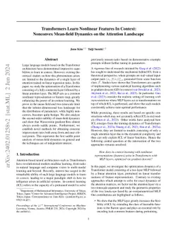 Transformers Learn Nonlinear Features In Context: Nonconvex Mean-field
  Dynamics on the Attention Landscape