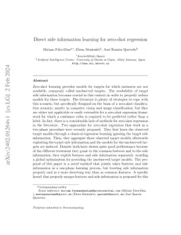 Direct side information learning for zero-shot regression