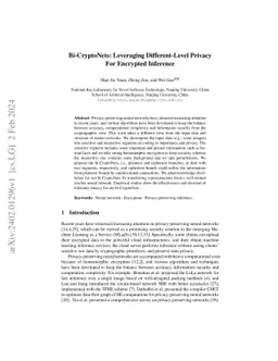 Bi-CryptoNets: Leveraging Different-Level Privacy for Encrypted
  Inference