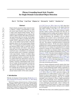 Phrase Grounding-based Style Transfer for Single-Domain Generalized
  Object Detection