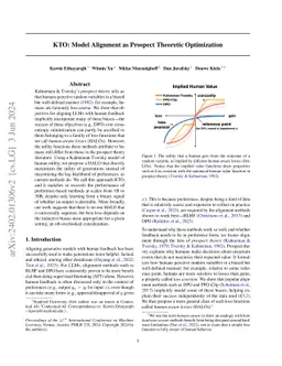 KTO: Model Alignment as Prospect Theoretic Optimization