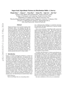 Supervised Algorithmic Fairness in Distribution Shifts: A Survey