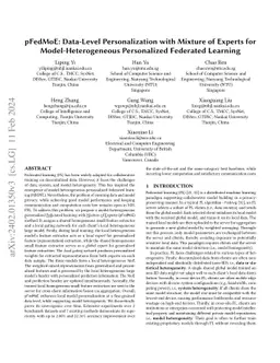 pFedMoE: Data-Level Personalization with Mixture of Experts for
  Model-Heterogeneous Personalized Federated Learning