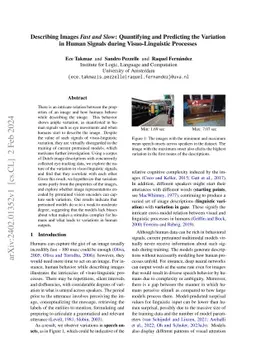 Describing Images $\textit{Fast and Slow}$: Quantifying and Predicting
  the Variation in Human Signals during Visuo-Linguistic Processes