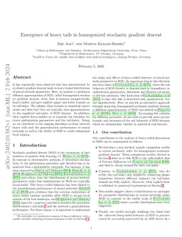 Emergence of heavy tails in homogenized stochastic gradient descent