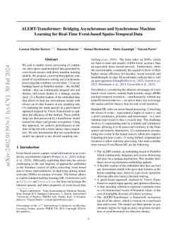ALERT-Transformer: Bridging Asynchronous and Synchronous Machine
  Learning for Real-Time Event-based Spatio-Temporal Data