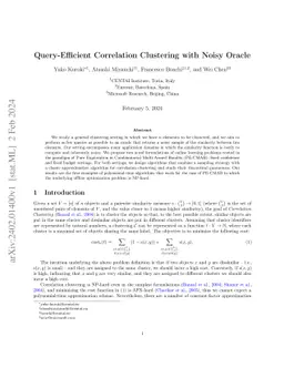 Query-Efficient Correlation Clustering with Noisy Oracle