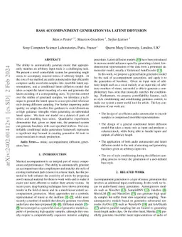 Bass Accompaniment Generation via Latent Diffusion