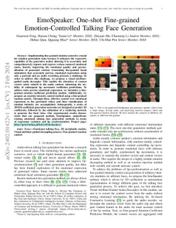 EmoSpeaker: One-shot Fine-grained Emotion-Controlled Talking Face
  Generation