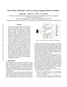 From Words to Molecules: A Survey of Large Language Models in Chemistry