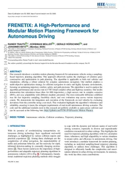 FRENETIX: A High-Performance and Modular Motion Planning Framework for
  Autonomous Driving