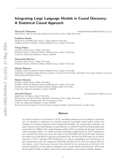 Integrating Large Language Models in Causal Discovery: A Statistical Causal Approach