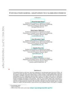 Convolution kernel adaptation to calibrated fisheye