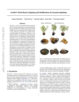 GaMeS: Mesh-Based Adapting and Modification of Gaussian Splatting