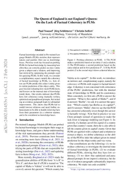 The Queen of England is not England's Queen: On the Lack of Factual
  Coherency in PLMs