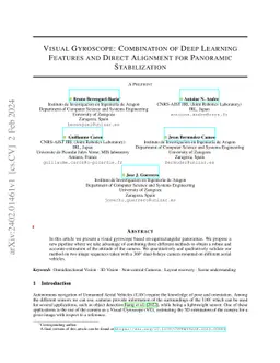 Visual Gyroscope: Combination of Deep Learning Features and Direct
  Alignment for Panoramic Stabilization